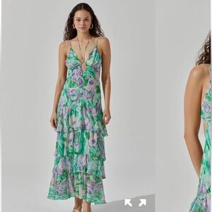 chinese dress ladies Ivy Multi Floral Tiered Maxi Dress